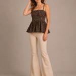 Floral Print Cotton Peplum Top