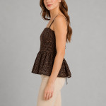 Floral Print Cotton Peplum Top