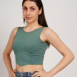 Solid Styled Back Crop Top