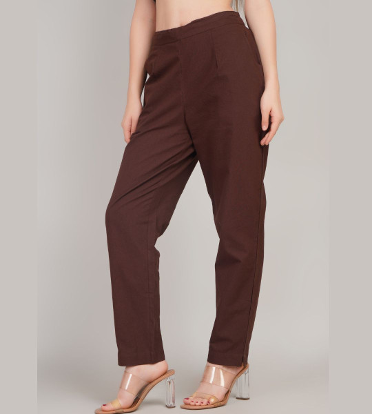 Women Comfort High-Rise Easy Wash Pleated Trousers