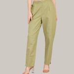 Women Comfort High-Rise Pleated Linen Trouser