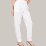 Women Comfort High-Rise Easy Wash Pleated Trousers