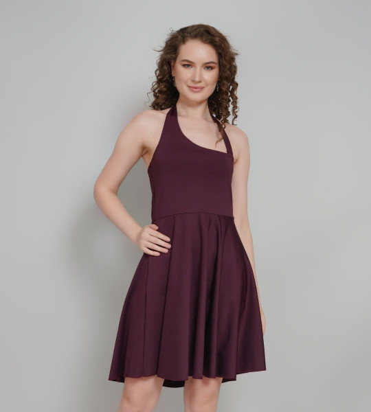 Halter Neck Fit & Flare Dress