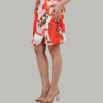 Floral Printed Wrap Above Knee Length Skirt