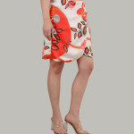 Floral Printed Wrap Above Knee Length Skirt