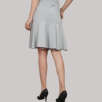 High Waist Flared Knee Length Skirt