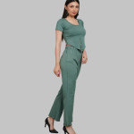Round Neck Slit Top & Trouser Co-Ord Set