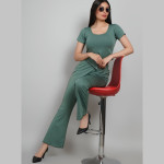 Round Neck Slit Top & Trouser Co-Ord Set