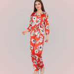 Printed Shawl Neck Satin Shirt With Trouser