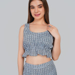 Collared Neck Long Sleeves Tunic With Trousers