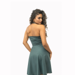 Senorita Halter Neck Wide Flare Pine Lush Dress