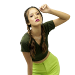 Cross Front Lush Green Crop Top